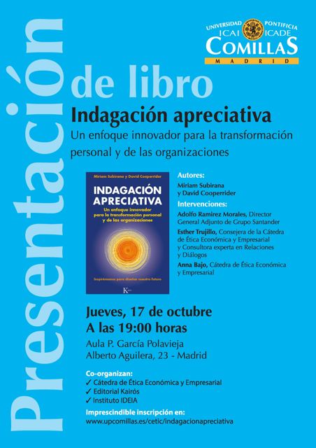 Cartel trazado presentación libro Indagación Apreciativa
